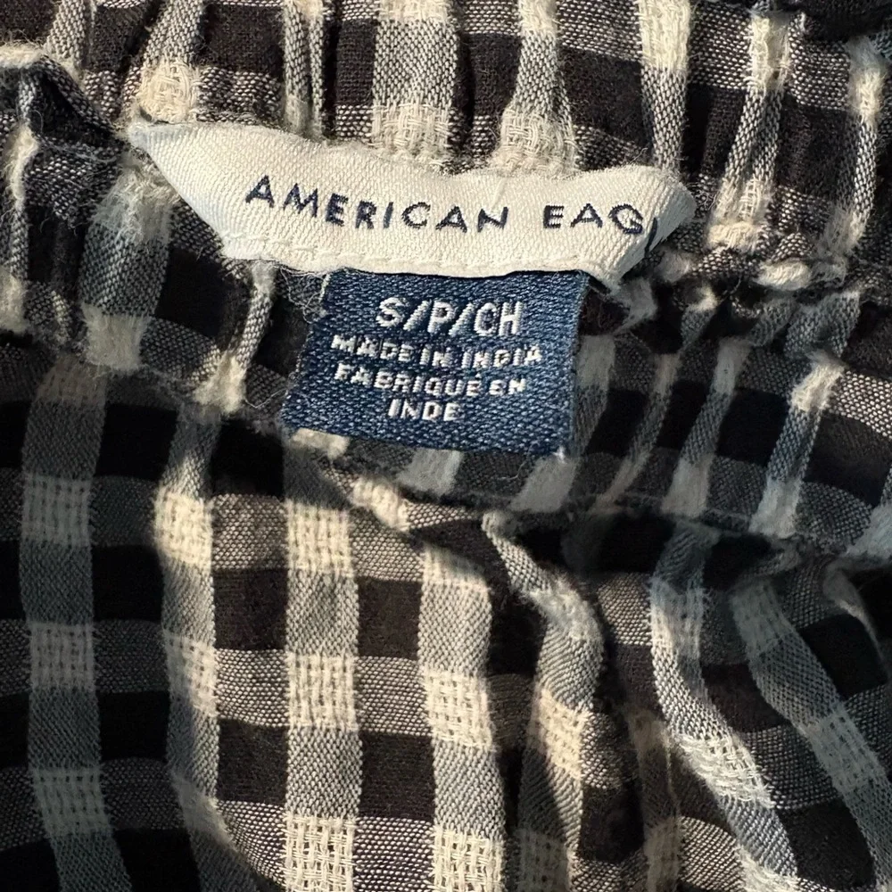 American Eagle Outfitters Black and White Plaid Pants - Picture 3 of 3